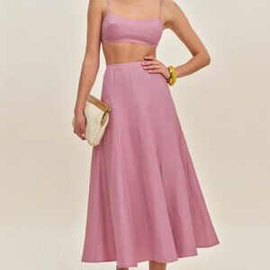 Reformation Jori Linen Two Piece Pink - Size 4